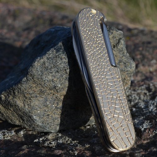 BRASS - dragonfly - scales or mounted pocket knife - 91mm